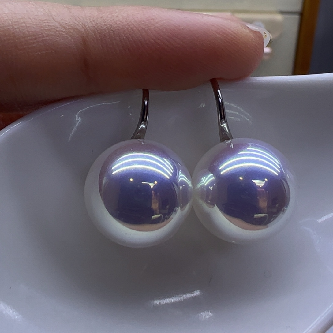 银S925镶嵌淡水珍珠耳饰