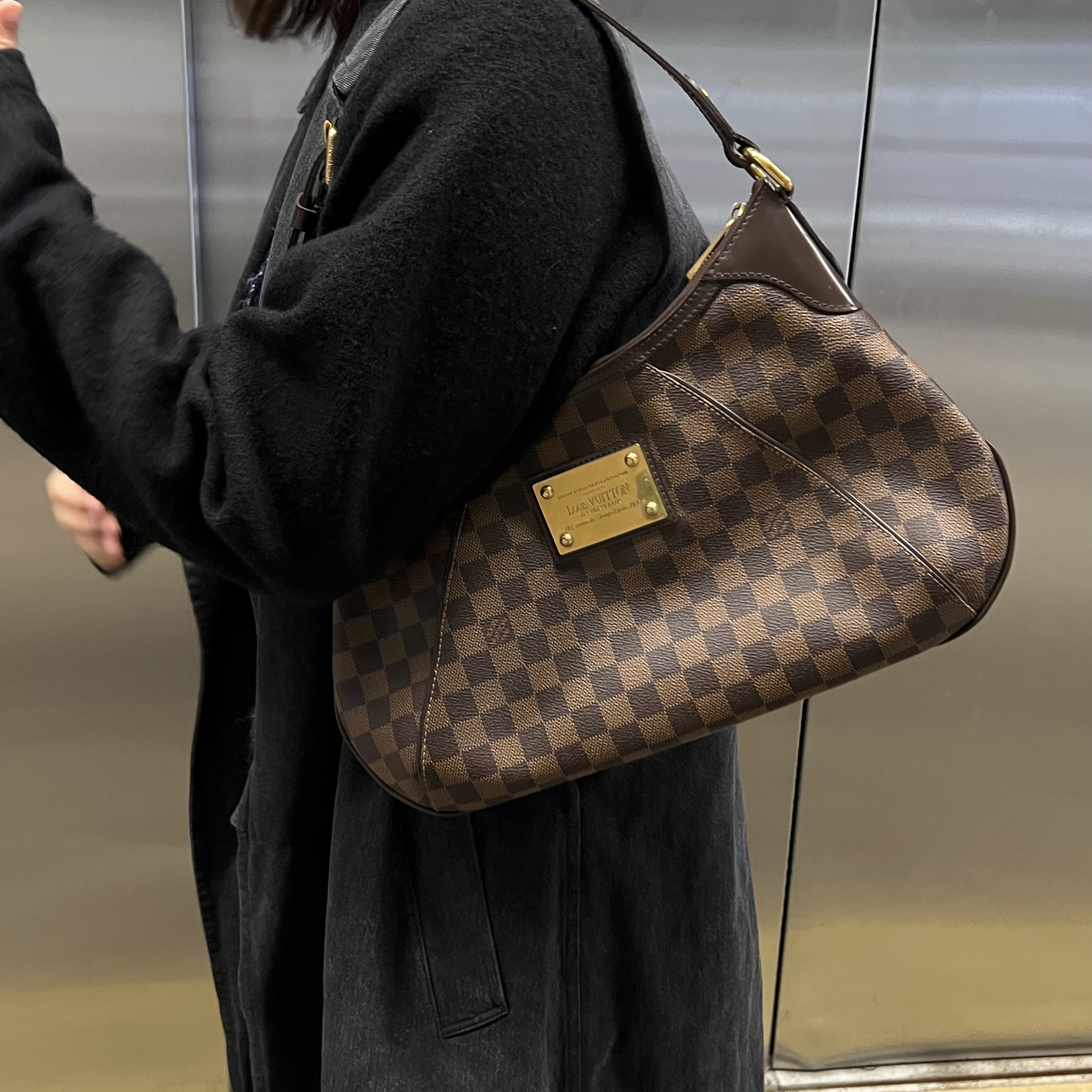 95新 LouisVuitton/路易威登 棋盘格南瓜单肩腋下包A1380