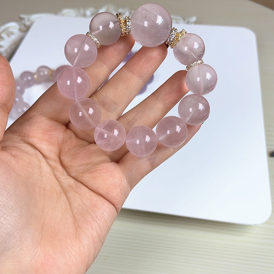 吊坠(赠链)水晶未镶嵌手串粉水球球款