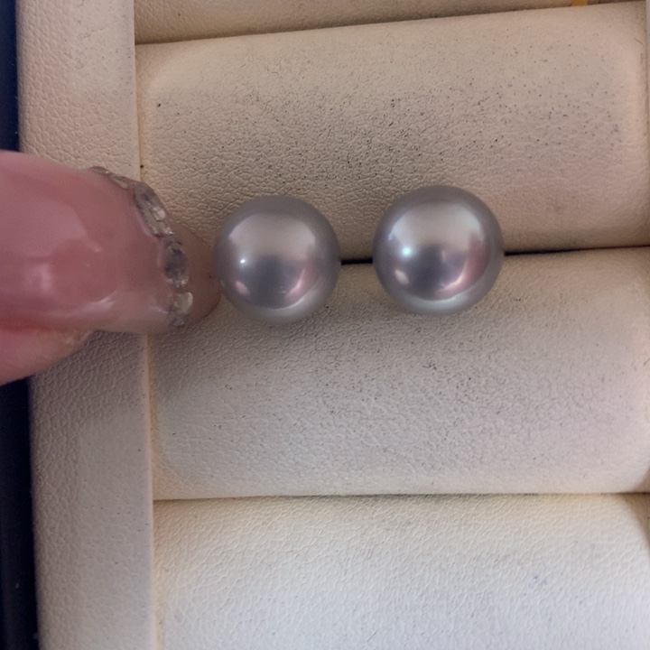 银S925镶嵌耳饰海水珍珠