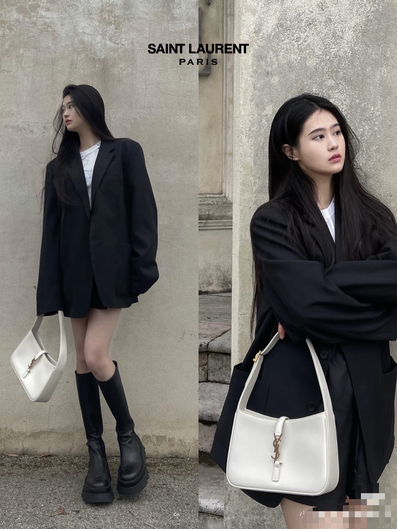 95新 YSL/圣罗兰 ysl hobo腋下白金光面/98新/优选