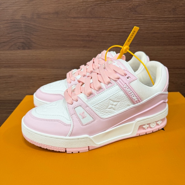 99新 LouisVuitton/路易威登 36码25新款 白粉trainer板鞋