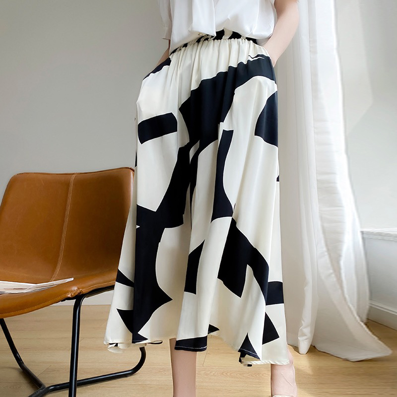 MZ.【静静专属】高腰宽松显瘦百搭休闲时尚A字女士半身长裙JR55