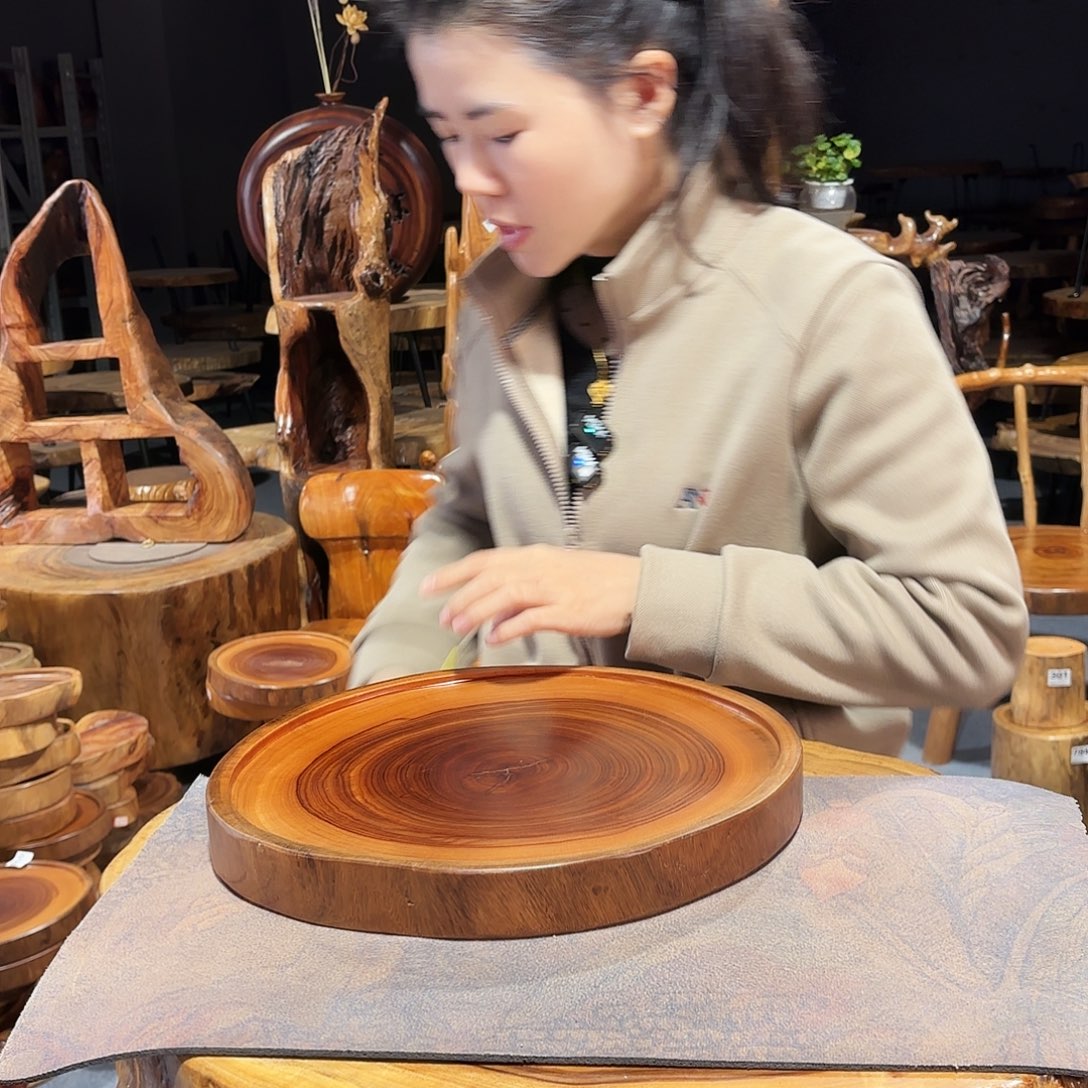 香樟木干泡盘收纳工艺品