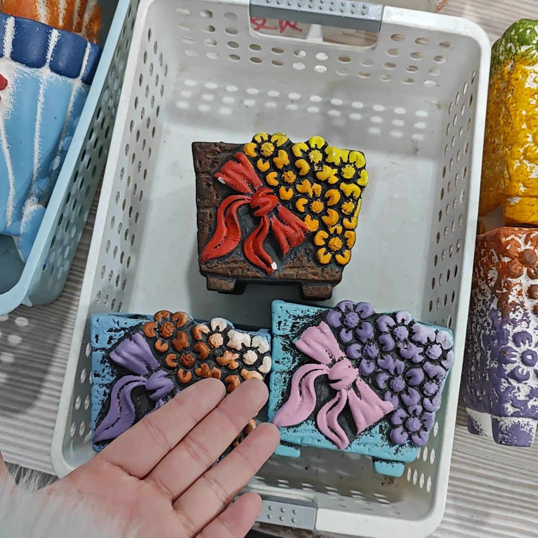 红陶吸水透气的白陶花盆凑满12发货