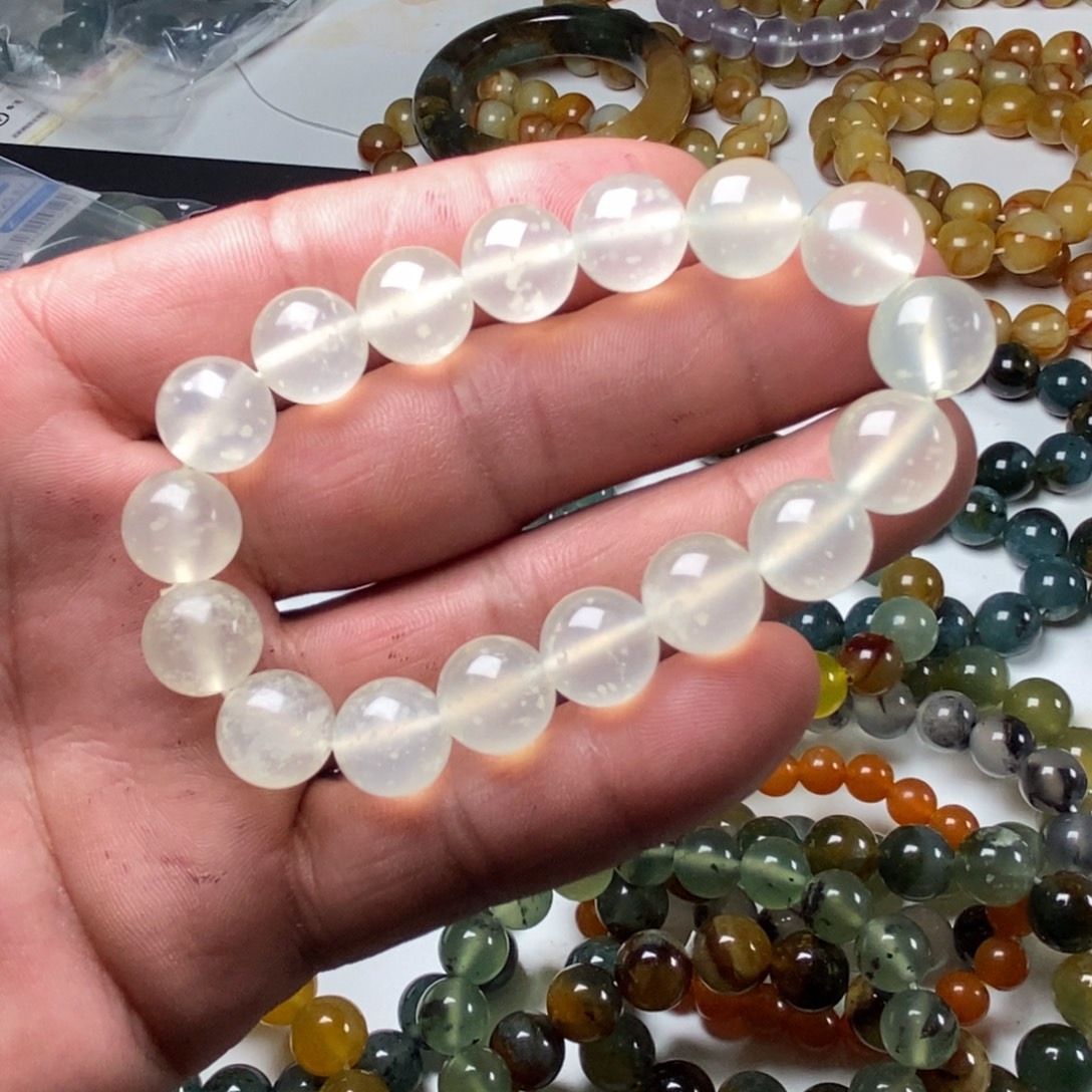 岫玉未镶嵌纯天然岫玉花玉无科技直播间白冰暴风雪卡12