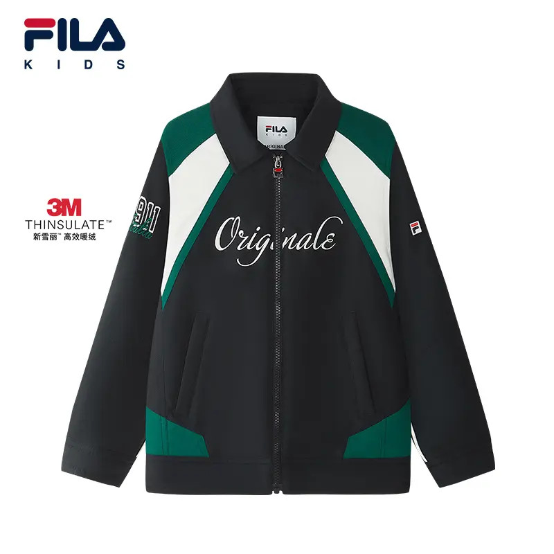 FILA儿童【防泼水保暖新雪丽棉服】冬季新款翻领外套K12B611904F