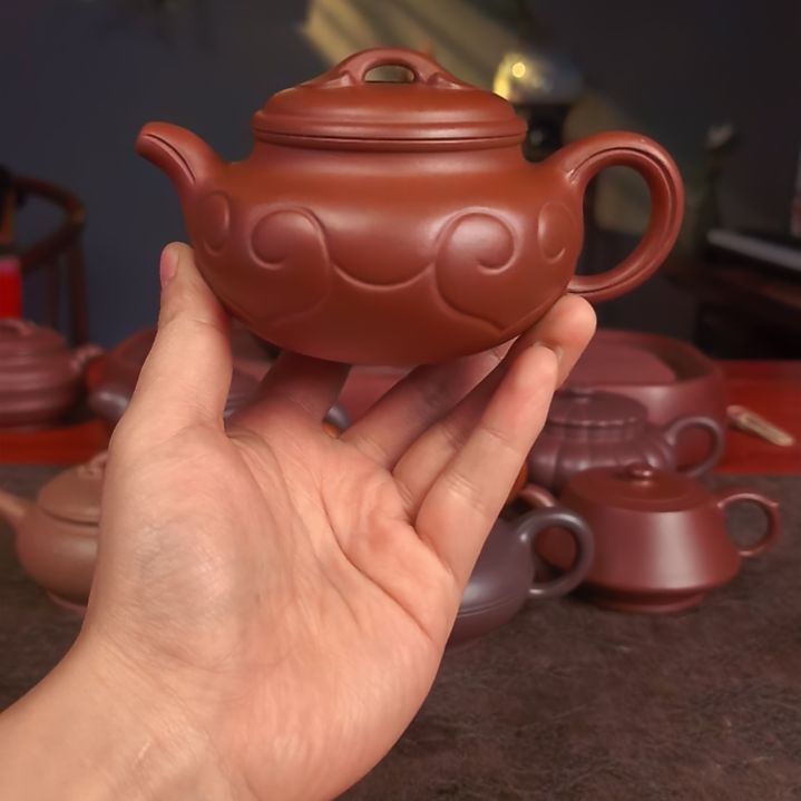 茶壶紫砂红皮龙仿古如意