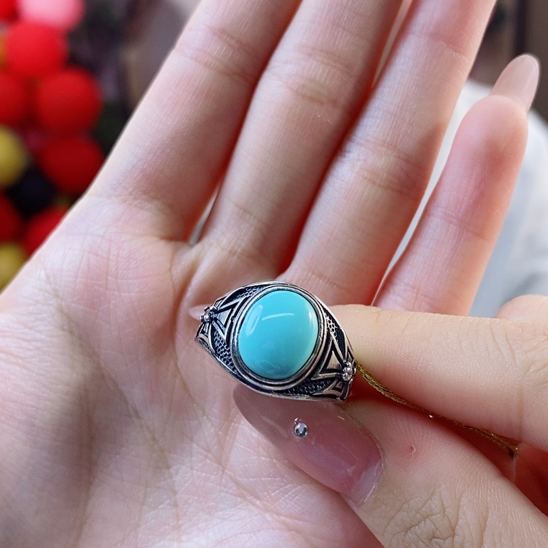 绿松石银S925镶嵌珠宝奇石