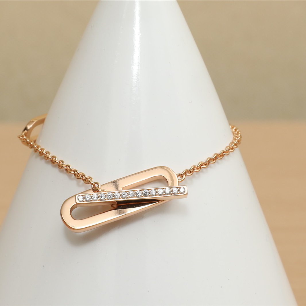 99新 Hermes/爱马仕 【念念活动】猪鼻子手链 半钻 S-M码 玫瑰金