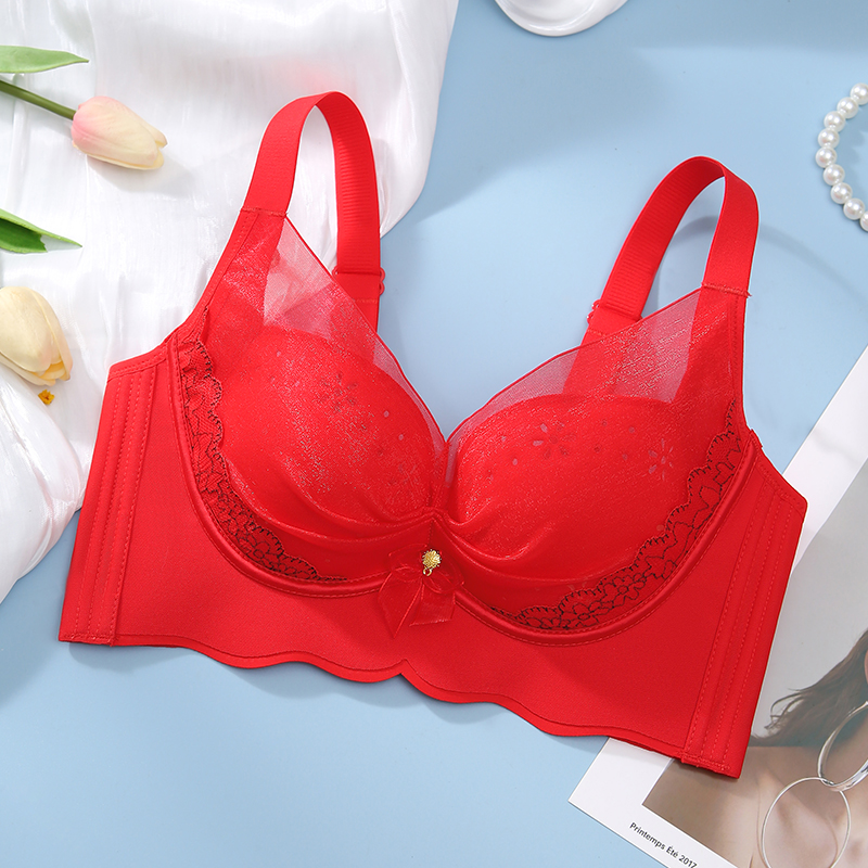 蕾丝透气洞洞杯调整型内衣女聚拢上托防下垂无钢圈院线文胸罩1109