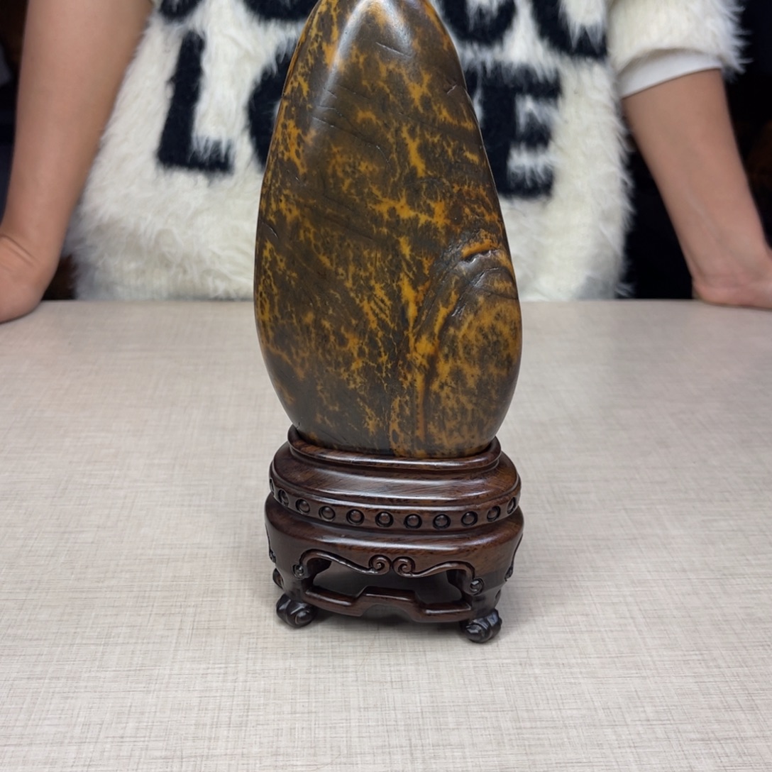 石材广西大化彩玉石配底座
