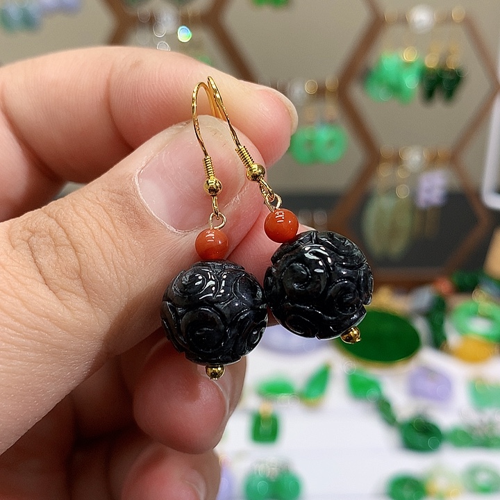 未镶嵌翡翠耳饰天然翡翠耳饰