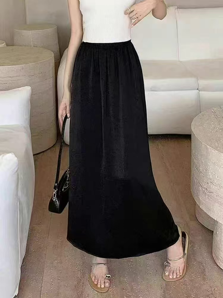 7701 X 千金风意式不起球H型成人纯色半身裙半裙长款 F177 三楼