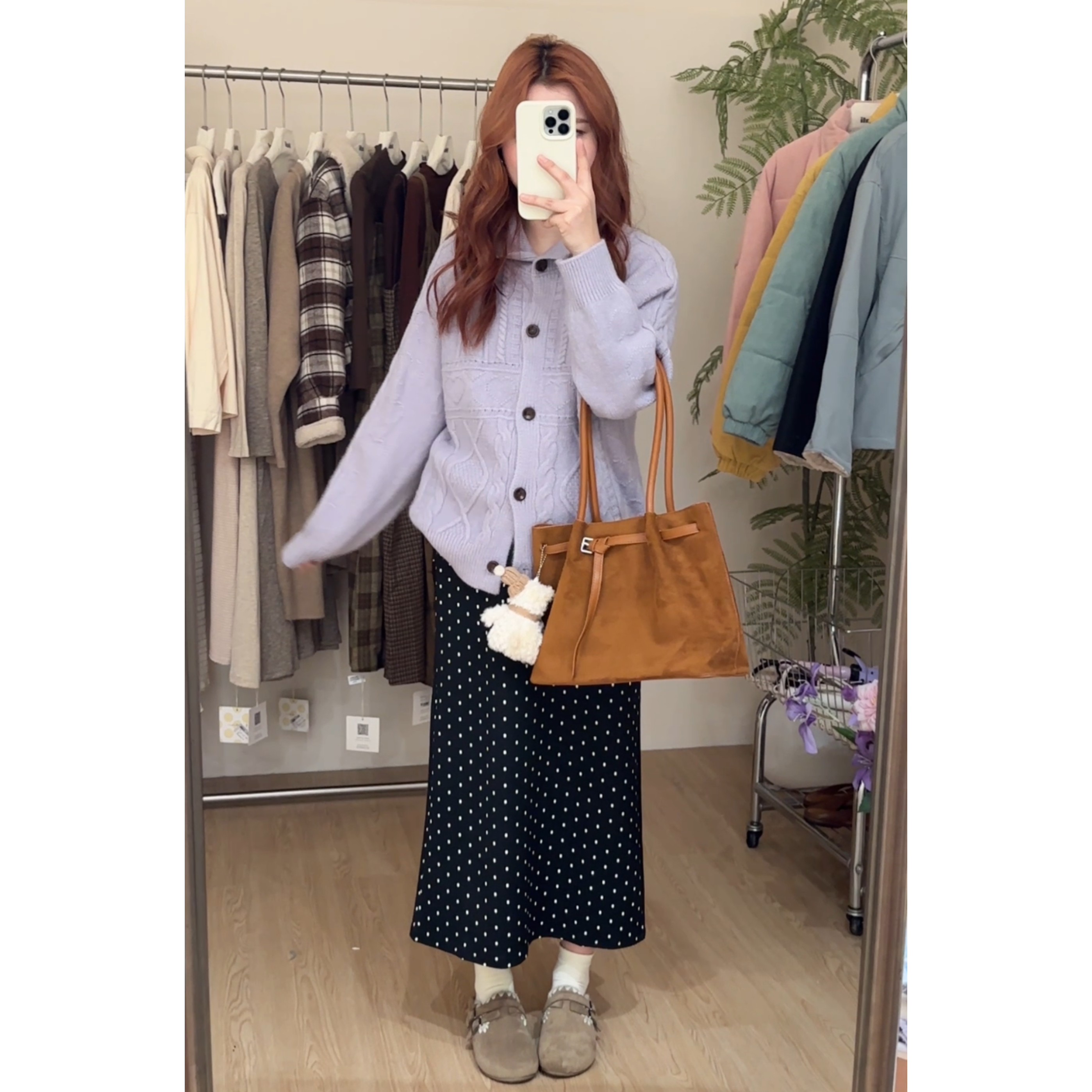 秋冬新品复古麻花开衫外套百搭软糯减龄毛衣潮