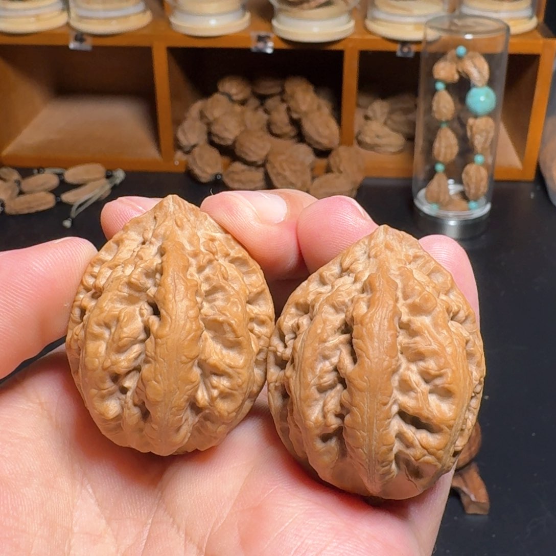 文玩核桃把件粗筋丸子