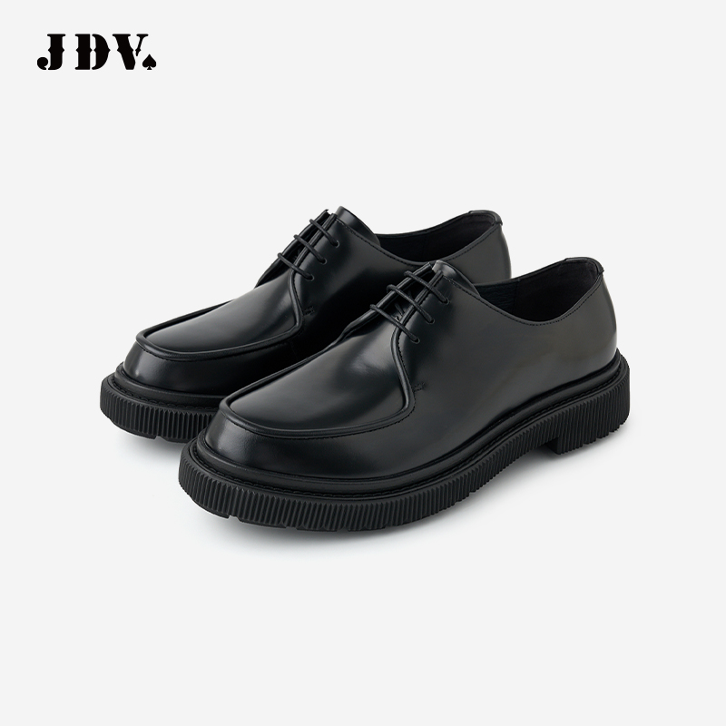 J.D.V男厚底英伦风休闲风休闲皮鞋复古系带城市机能风WS13704