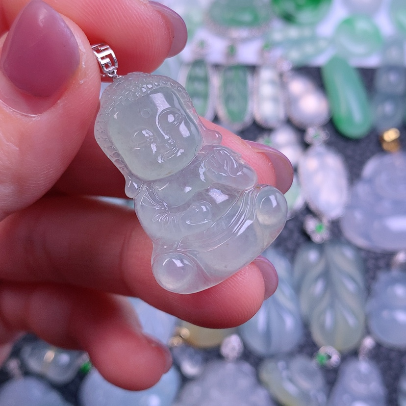 【闪购商品】翡翠颈饰18K金镶嵌天然缅甸翡翠