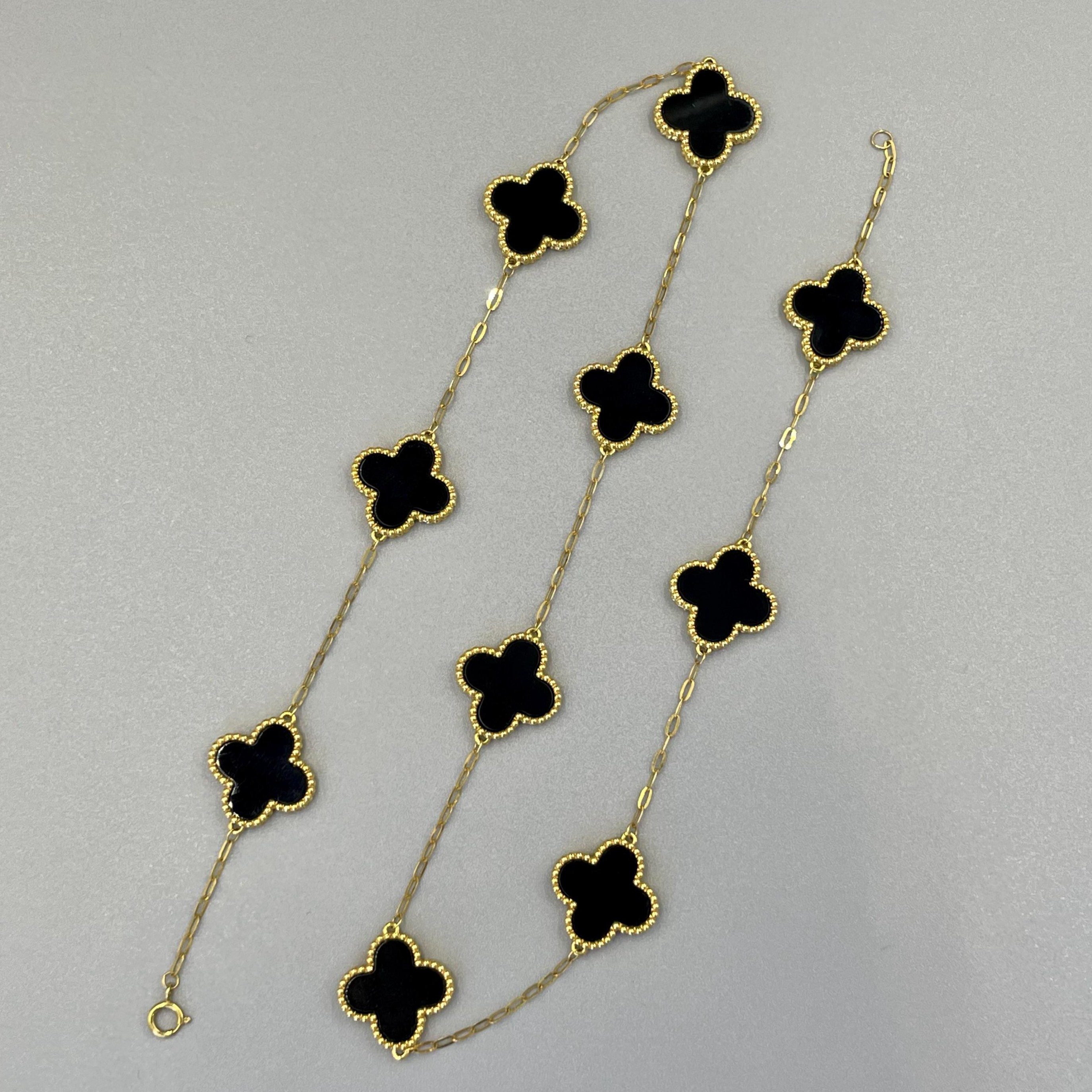 18K金玛瑙十花项链 多样性发一件 女士气质精美