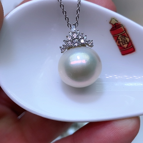 银S925镶嵌淡水珍珠耳饰