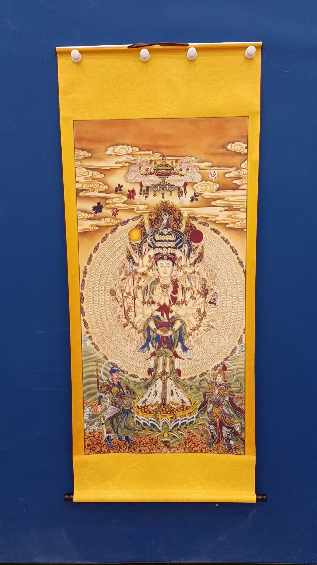 2国画装饰挂画卷轴高档锦绫已装裱四尺19