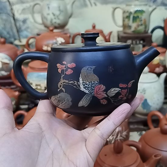 红泥茶壶建水紫陶手工微瑕壶