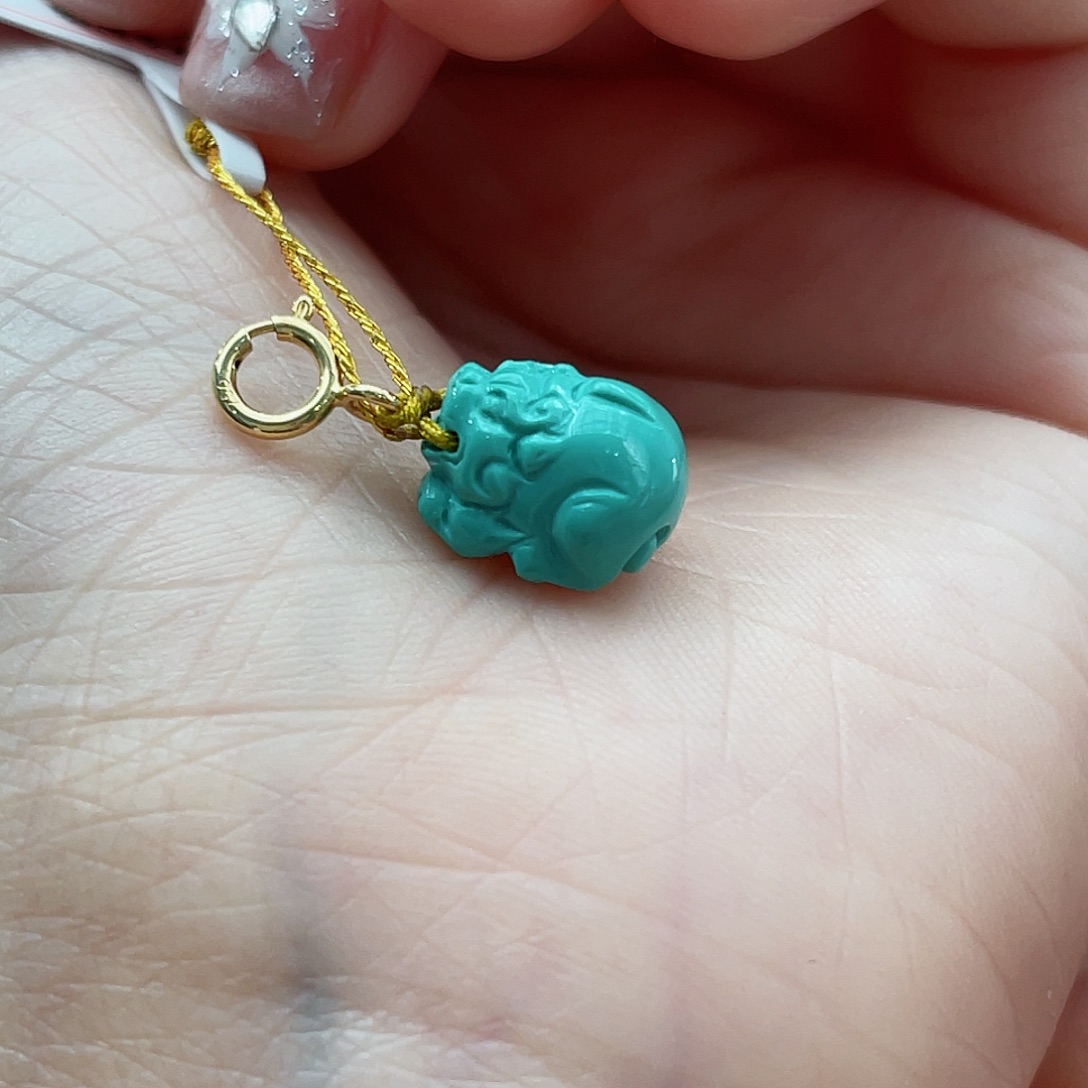 绿松石颈饰18K金镶嵌