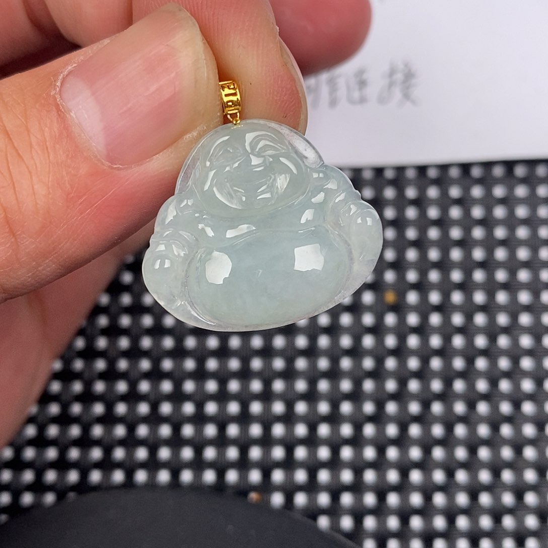 翡翠颈饰18K金镶嵌挂件