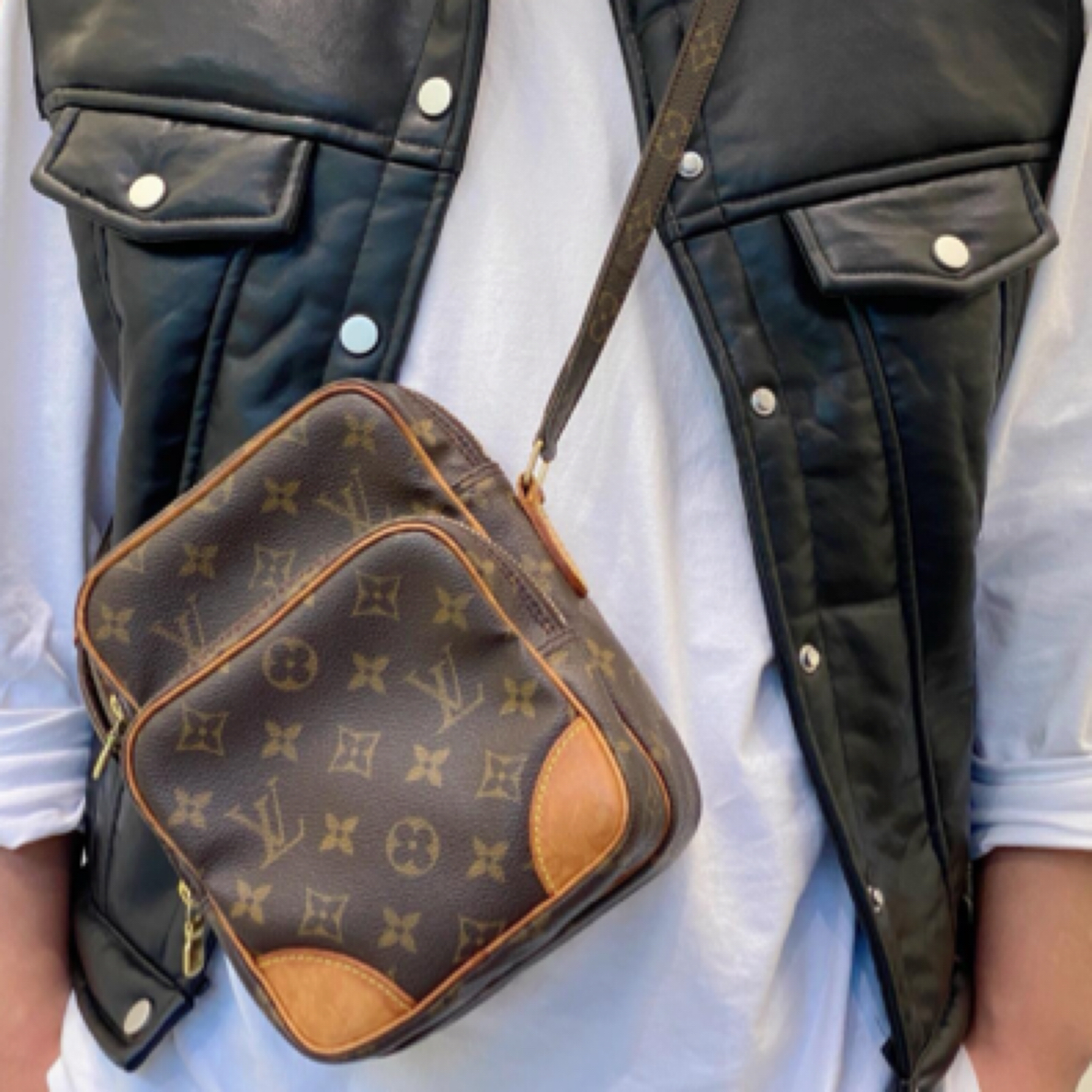 95新 LouisVuitton/路易威登 路易威登b1348老花双重相机