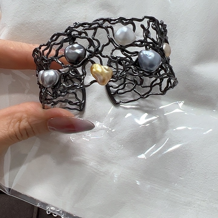 银S925镶嵌手镯海水珍珠郭*侠