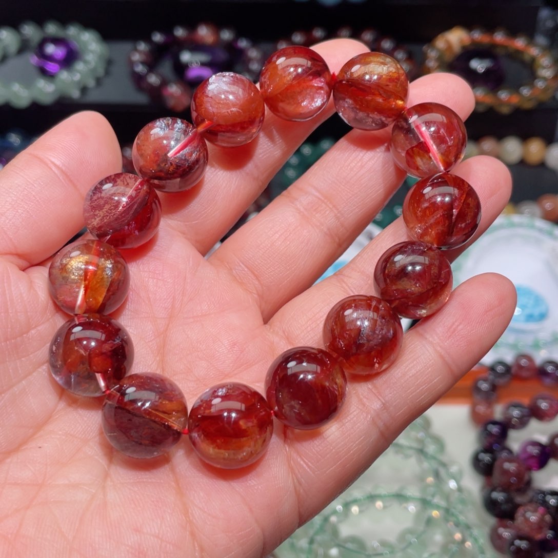 水晶手链未镶嵌浇花手链，晶体通透