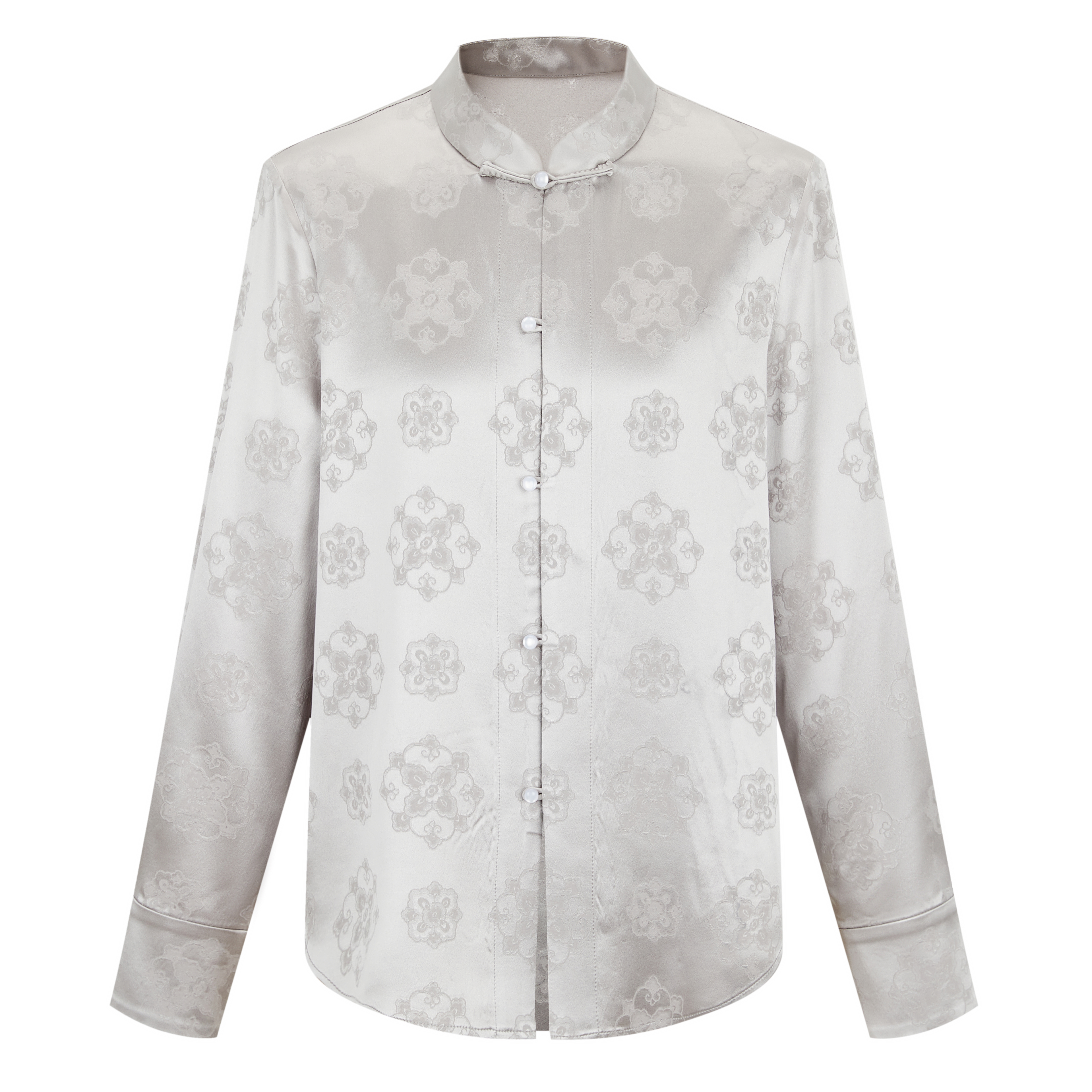 彬雅大观   上久楷“宝相”30姆米100%桑蚕丝高级灰衬衫内搭  