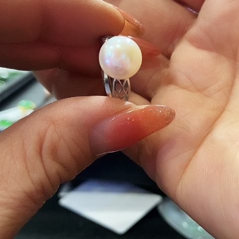 淡水珍珠戒指银S925镶嵌