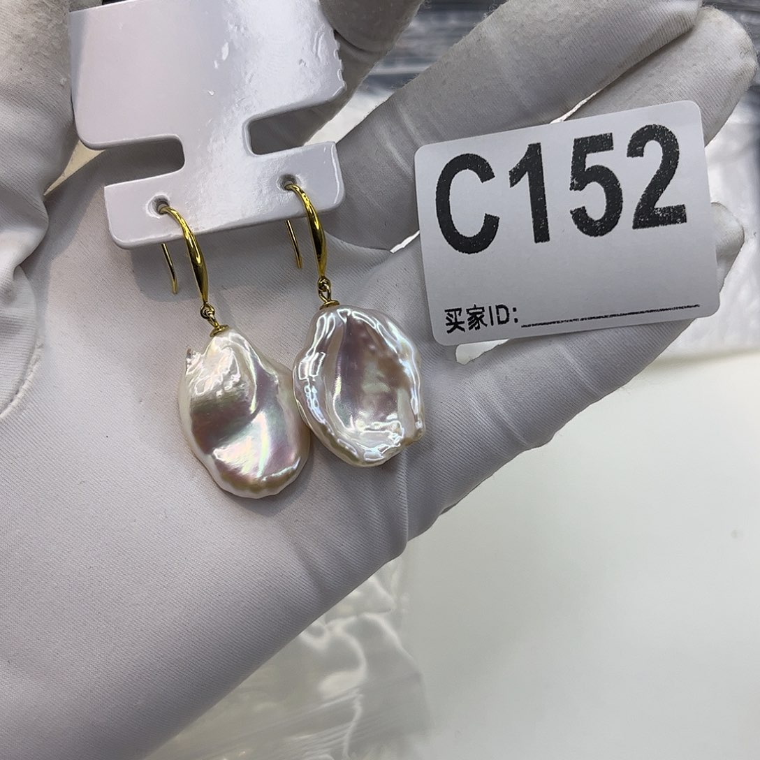 银S925镶嵌淡水珍珠耳饰