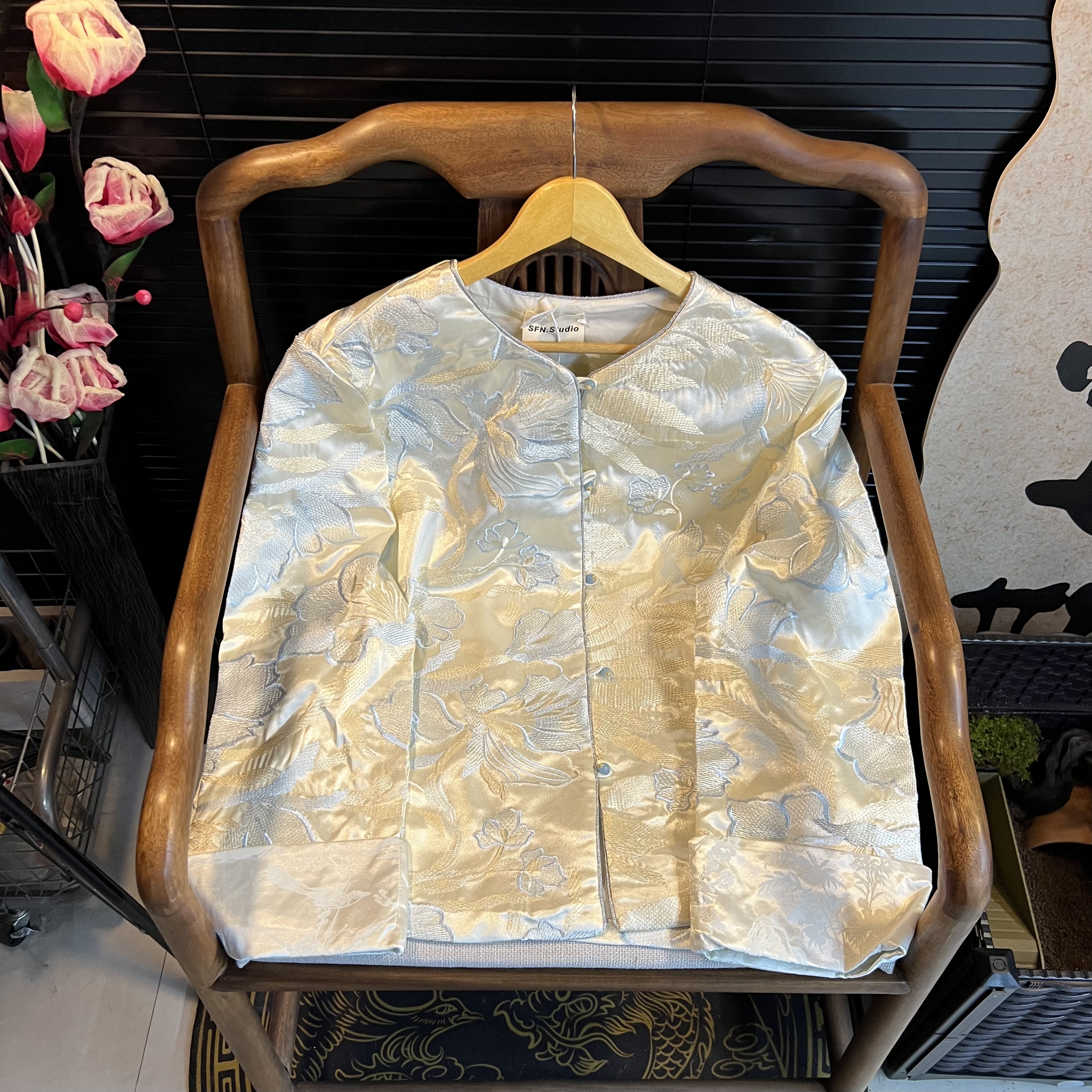 猫家YZM新中式国风重工刺绣高级感百搭外套5091