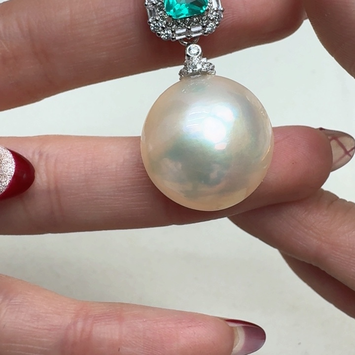 拼合珍珠（马贝珠）颈饰银S925镶嵌