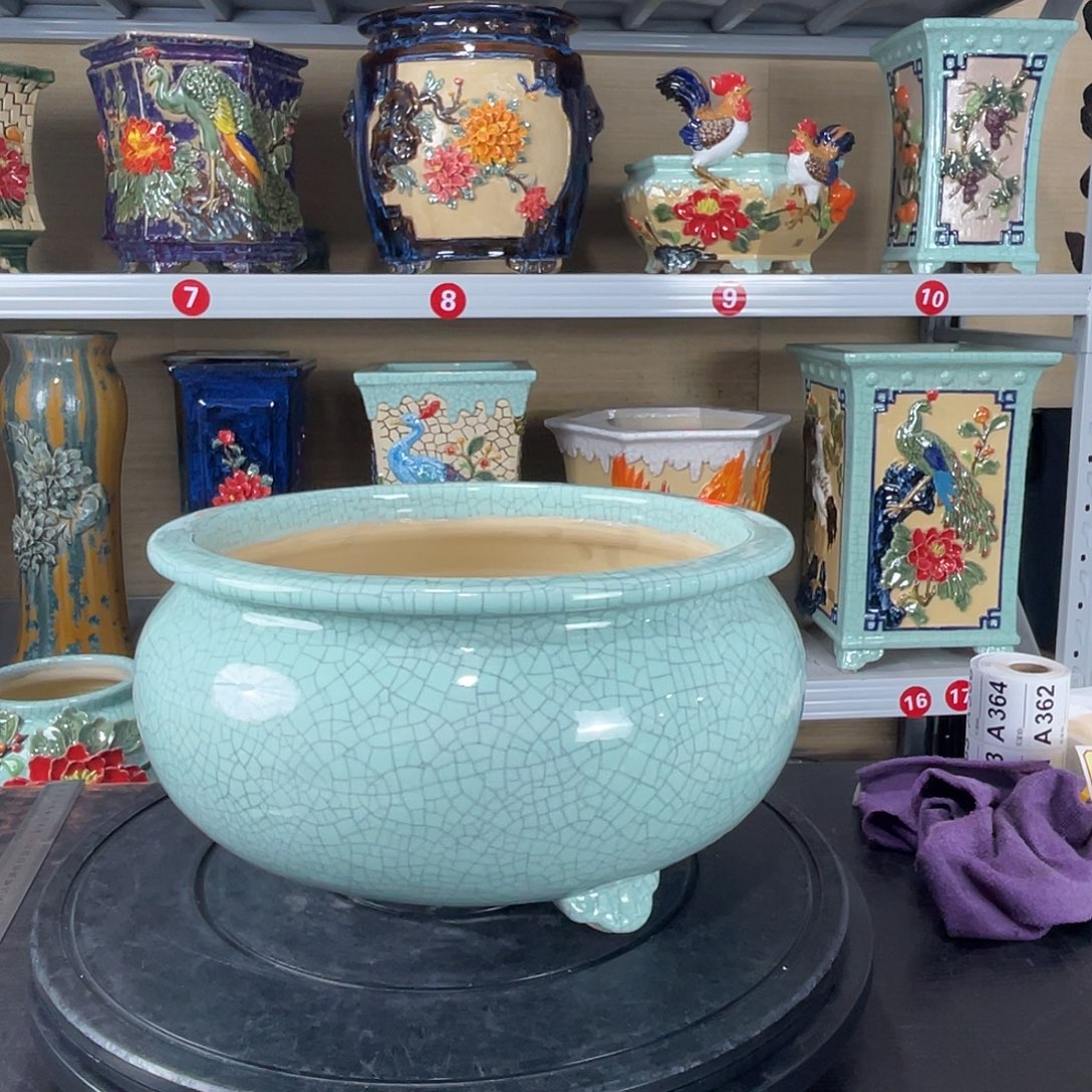 天***星正宗岭南石湾湾盆手工盆