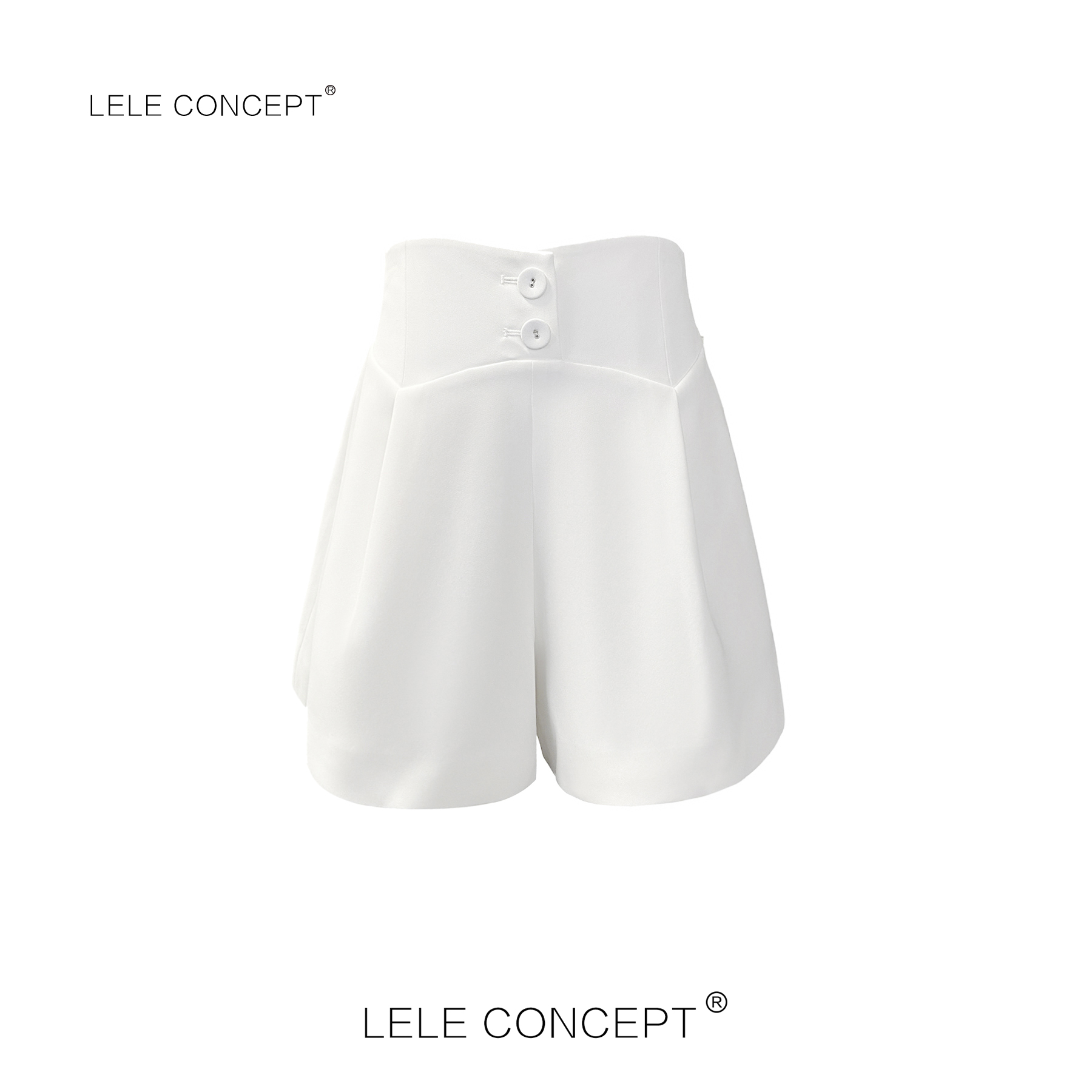 LELE CONCEPT丨【如一】高腰两粒扣简约短裤显瘦款K0041