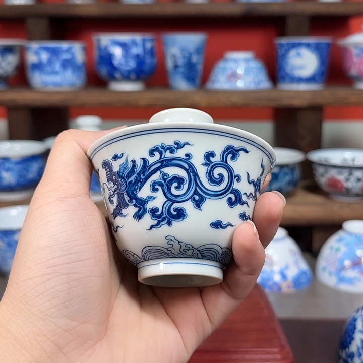 杯田*森现代景德镇陶瓷盖碗