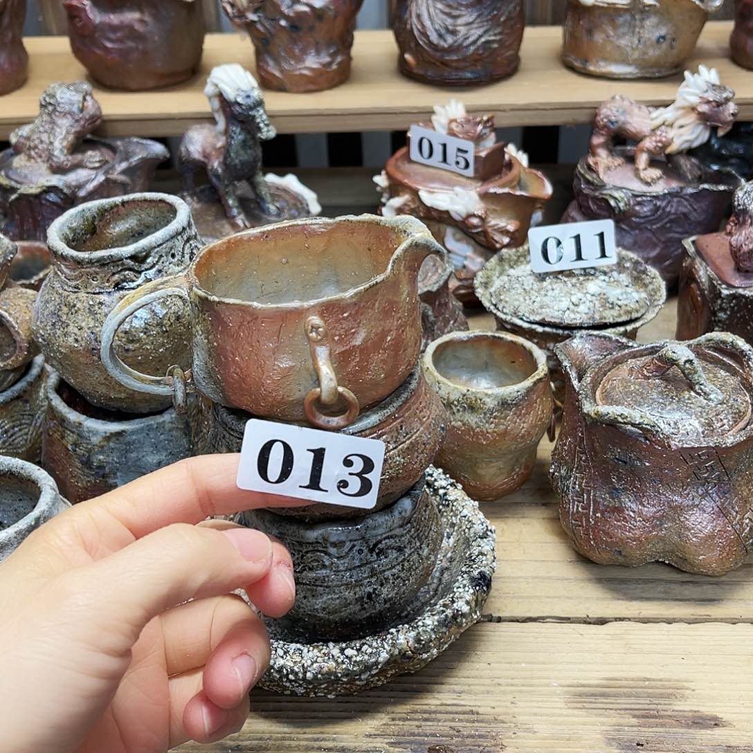 浮****瓶柴烧粗陶手捏公道杯杯子二