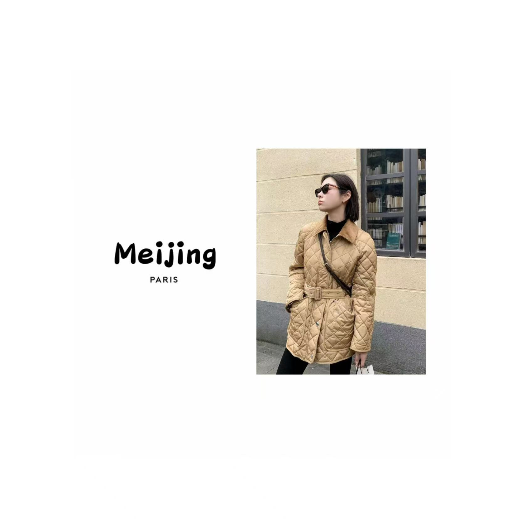 【6064】2025新款谷仓棉服菱格绗缝腰带款灯芯绒翻领休闲百搭时尚