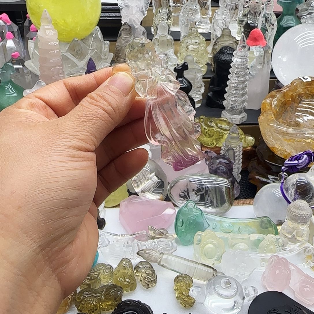 O***貝紫晶车挂未镶嵌摆件