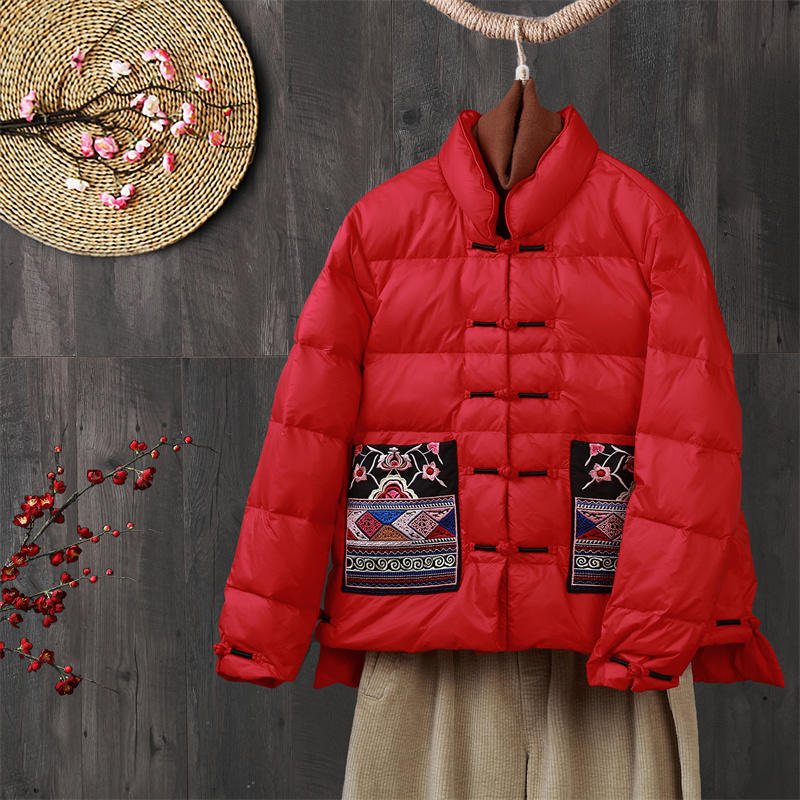 《M2刺绣》【郡梵纪/JVFAMJN】民族风新款文艺复古刺绣女短款中老年