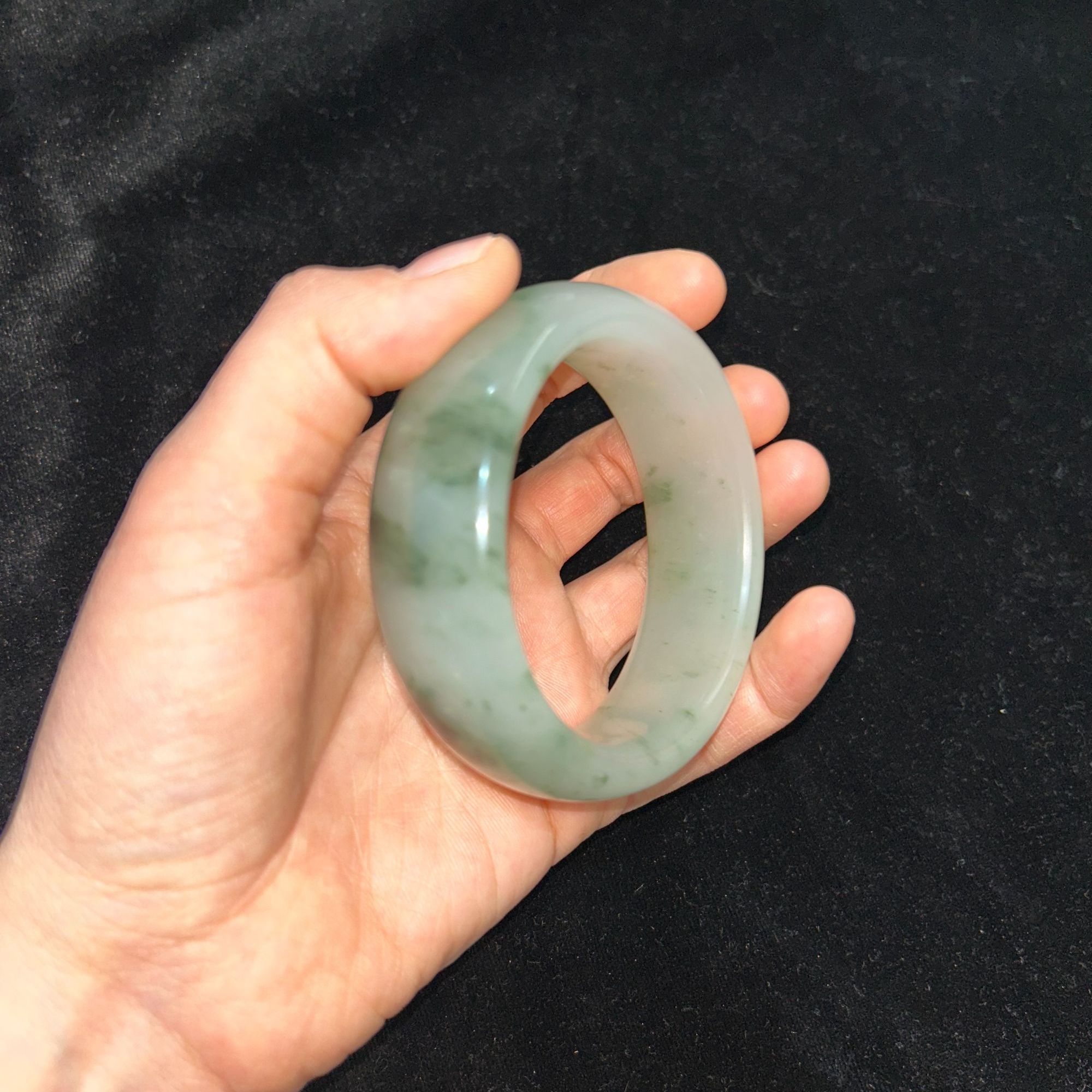 铜合金真丝手镯 打款手镯 铜合金真丝手镯女款绿色冰透测量满绿