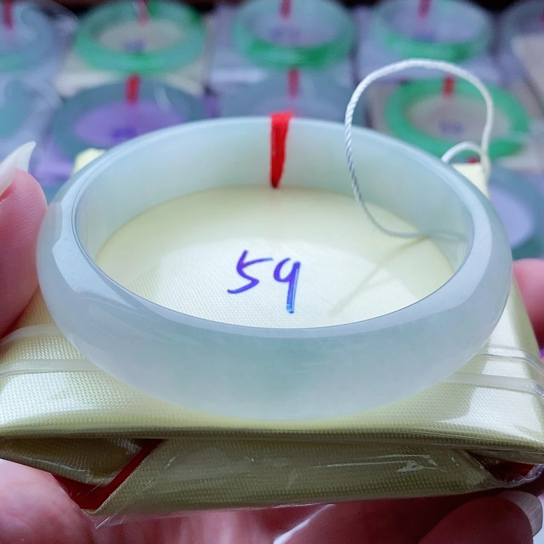 0962编59冰晴绿发光发亮典藏玉天然缅甸翡翠A货传承59.6，13.2，8.1