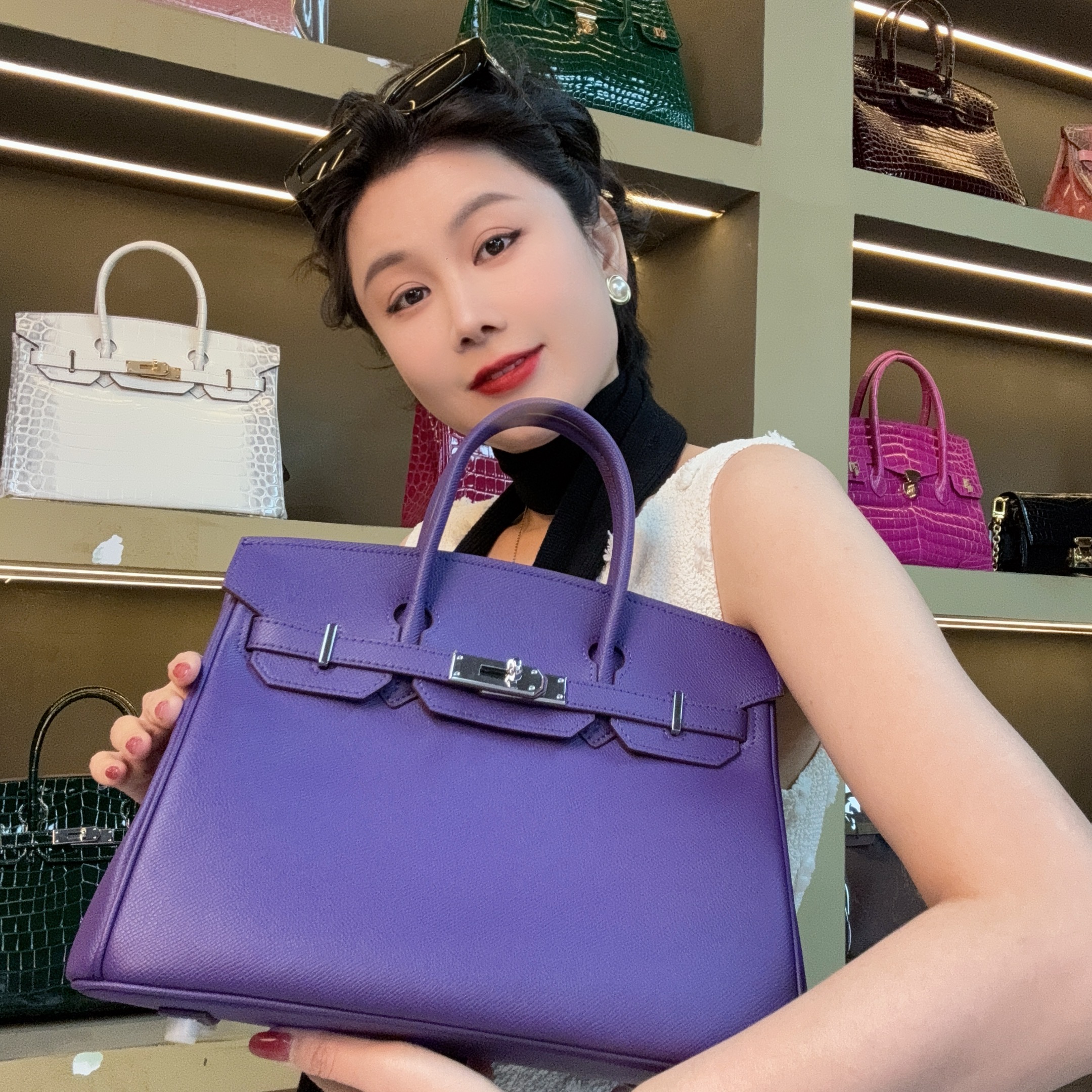 【尺寸：30*14*24】SISI原创设计高定真皮女包3222