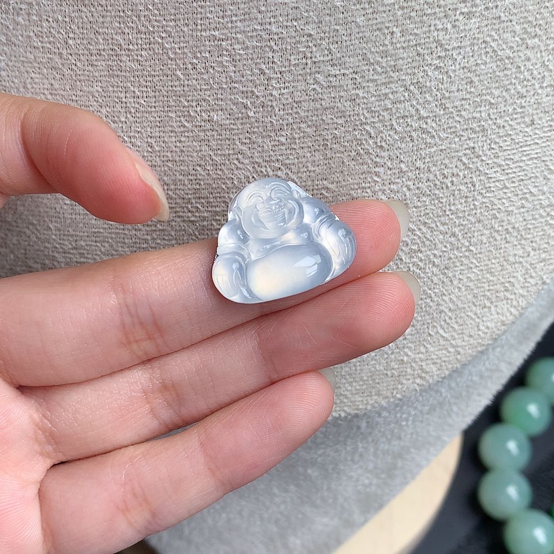 翡翠裸石缅甸天然A货翡翠冰种佛公