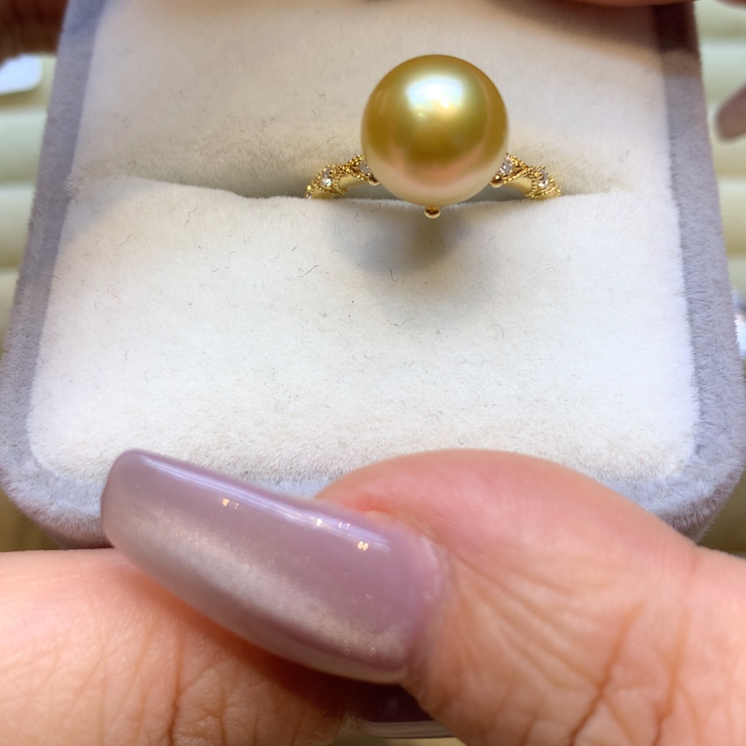 银S925镶嵌戒指海水珍珠