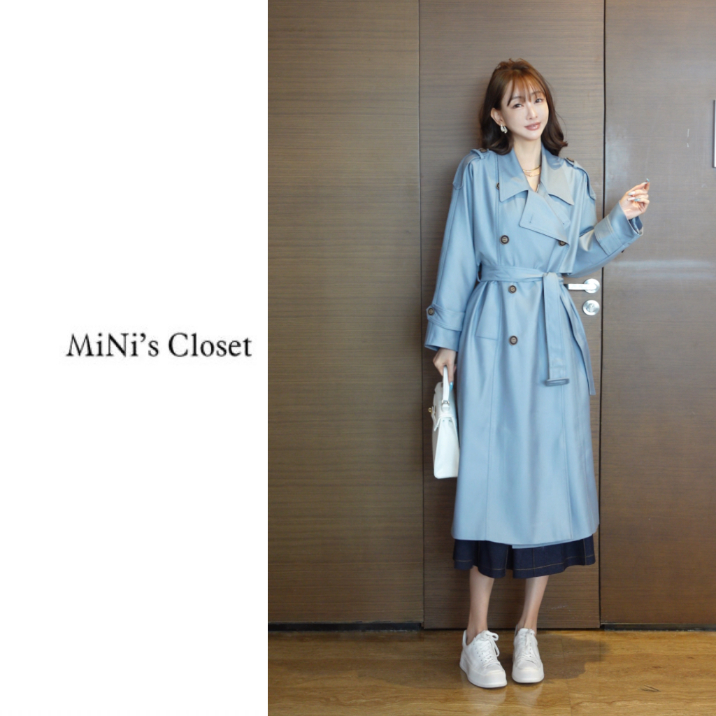 【MiNi推荐】韩版简约轻奢气质收腰中长款高级感大衣JE2055