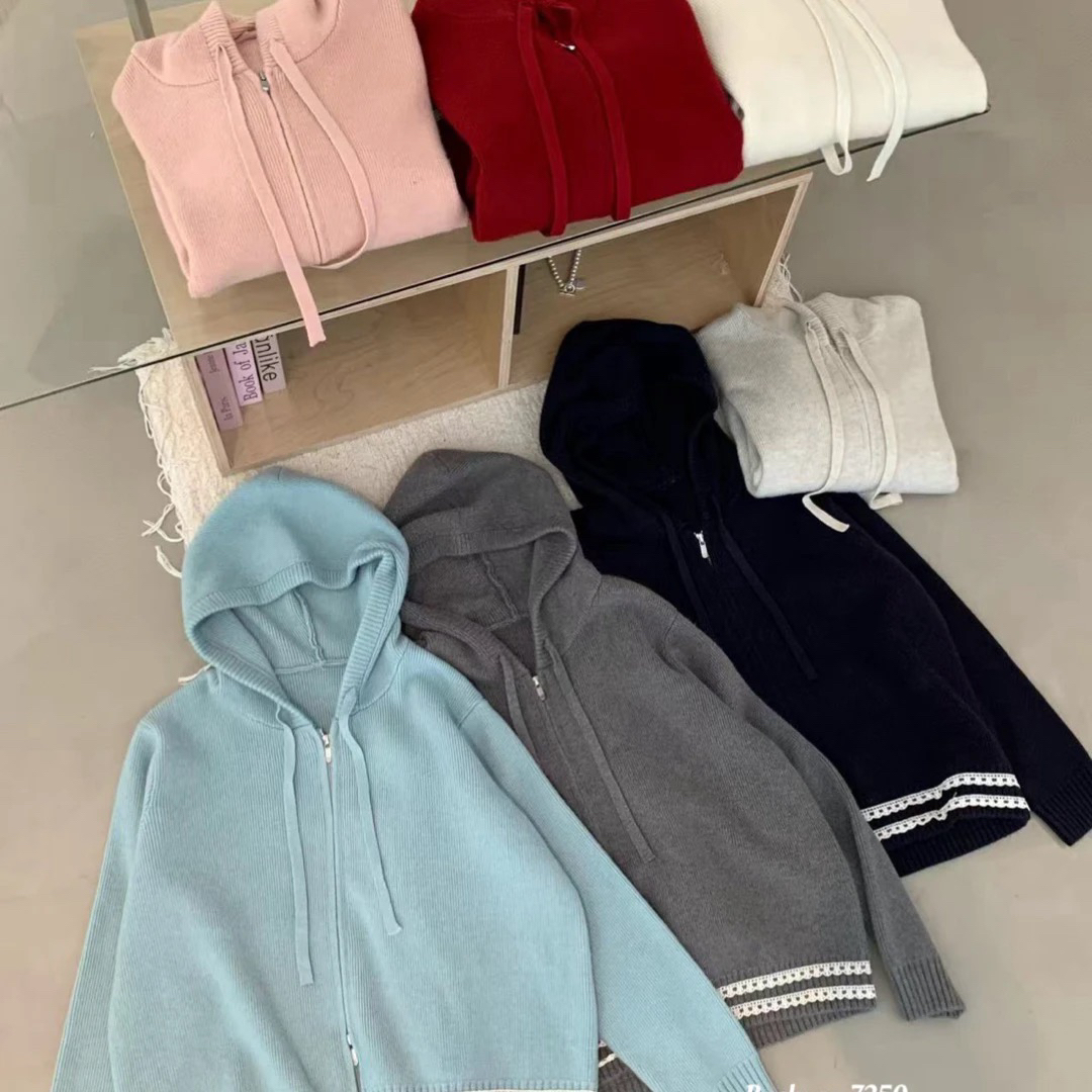 7250 韩系双拉链叫连帽加厚外套